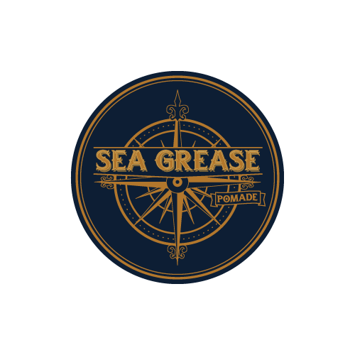 A logo design of Sea Grease Pomade.